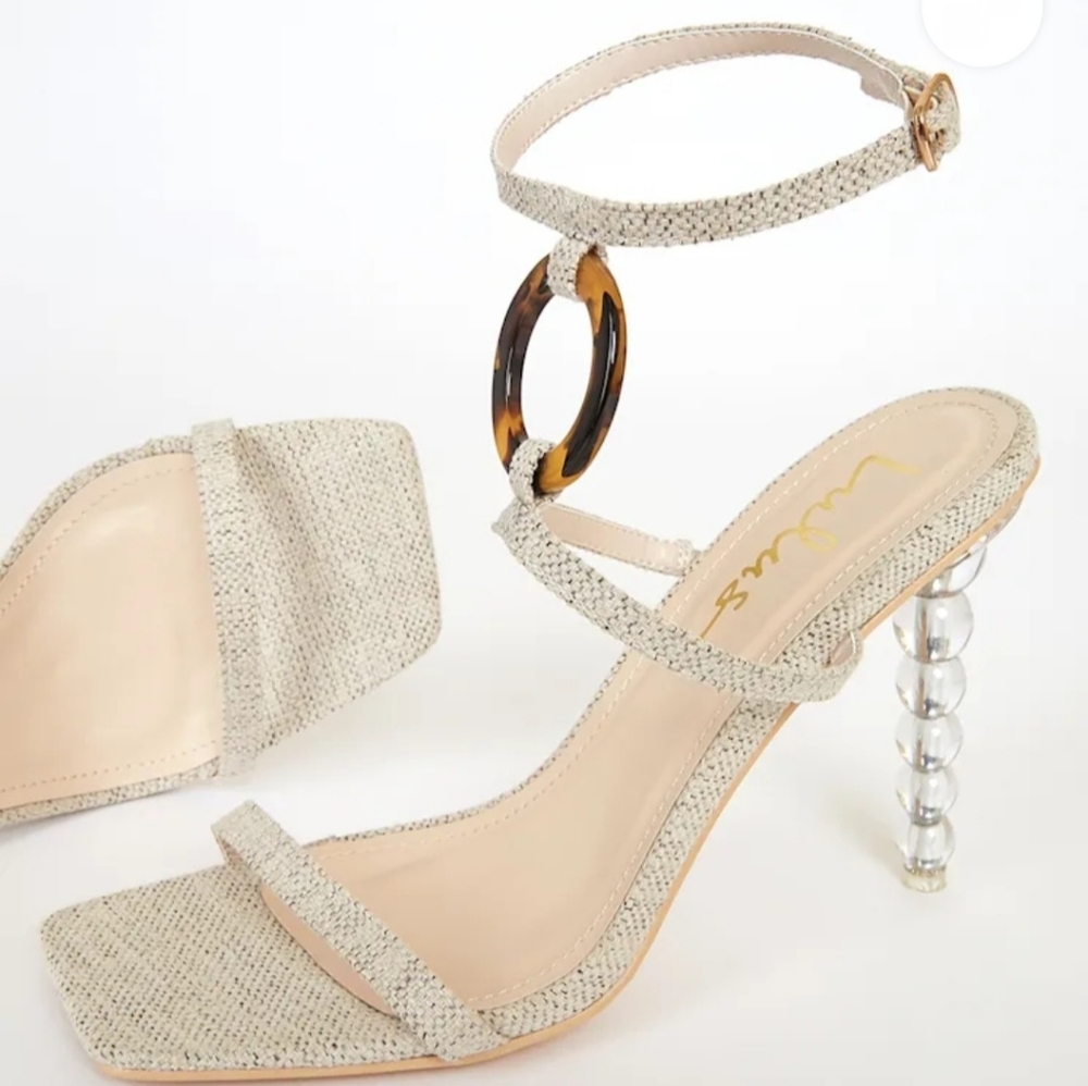 Lulus Faina Ankle Strap High Heel Nude Size 8.5